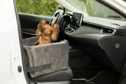 Velvet Silver - Autostoel Voor Hond - 57x50cm - Orthopedisch Kussen - Hondenmand Auto - Wasbaar - Handgemaakt -Huisdierbenodigdheden 1200x800 50