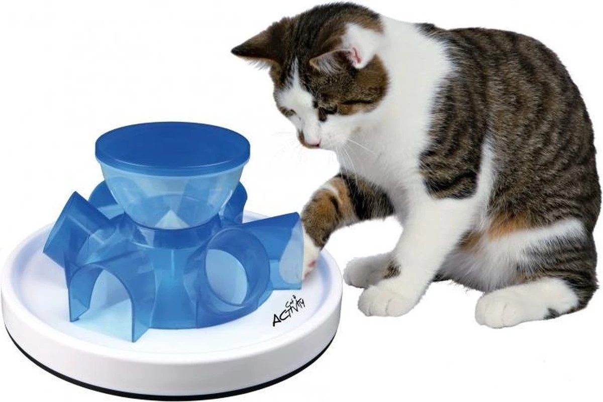 TRIXIE Kattenspeelgoed Tunnel Feeder Strategiespel - Blauw 2 TRIXIE Kattenspeelgoed Tunnel Feeder Strategiespel - Blauw - Afbeelding 2