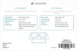 Navaris Verhoogde Voerbakset Met Standaard - 2 Keramische Voerbakken Met Houder Van Bamboe En Metaal - Voer- En Drinkbak Voor Kat En Hond - Antislip -Huisdierbenodigdheden 1200x803 1