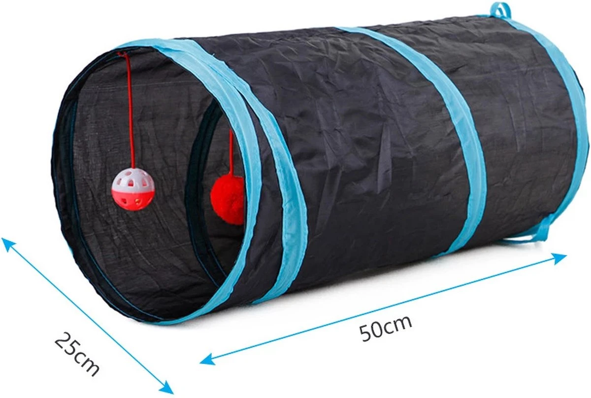Speeltunnel Katten - Kattenhuis - Kattentunnel - 2 Gangen - Met Speelballetje 2 Speeltunnel Katten - Kattenhuis - Kattentunnel - 2 Gangen - Met Speelballetje - Afbeelding 2