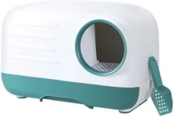 Merkloos PETLUX® XL Kattenbak Retro Design Met Lade, Schep En Opbergruimte - Grote Kattenbak - Kaki -Huisdierbenodigdheden 1200x811 7