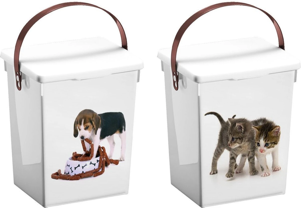 Honden - Katten - Voederbox Voedselcontainer - 5 Liter - 1 Stuk Assorti 1 Honden - Katten - Voederbox Voedselcontainer - 5 Liter - 1 Stuk Assorti