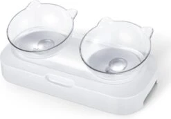 Behave Dubbele Voerbak - Drinkbak - Katten - Verstelbaar - Wit -Huisdierbenodigdheden 1200x838 1