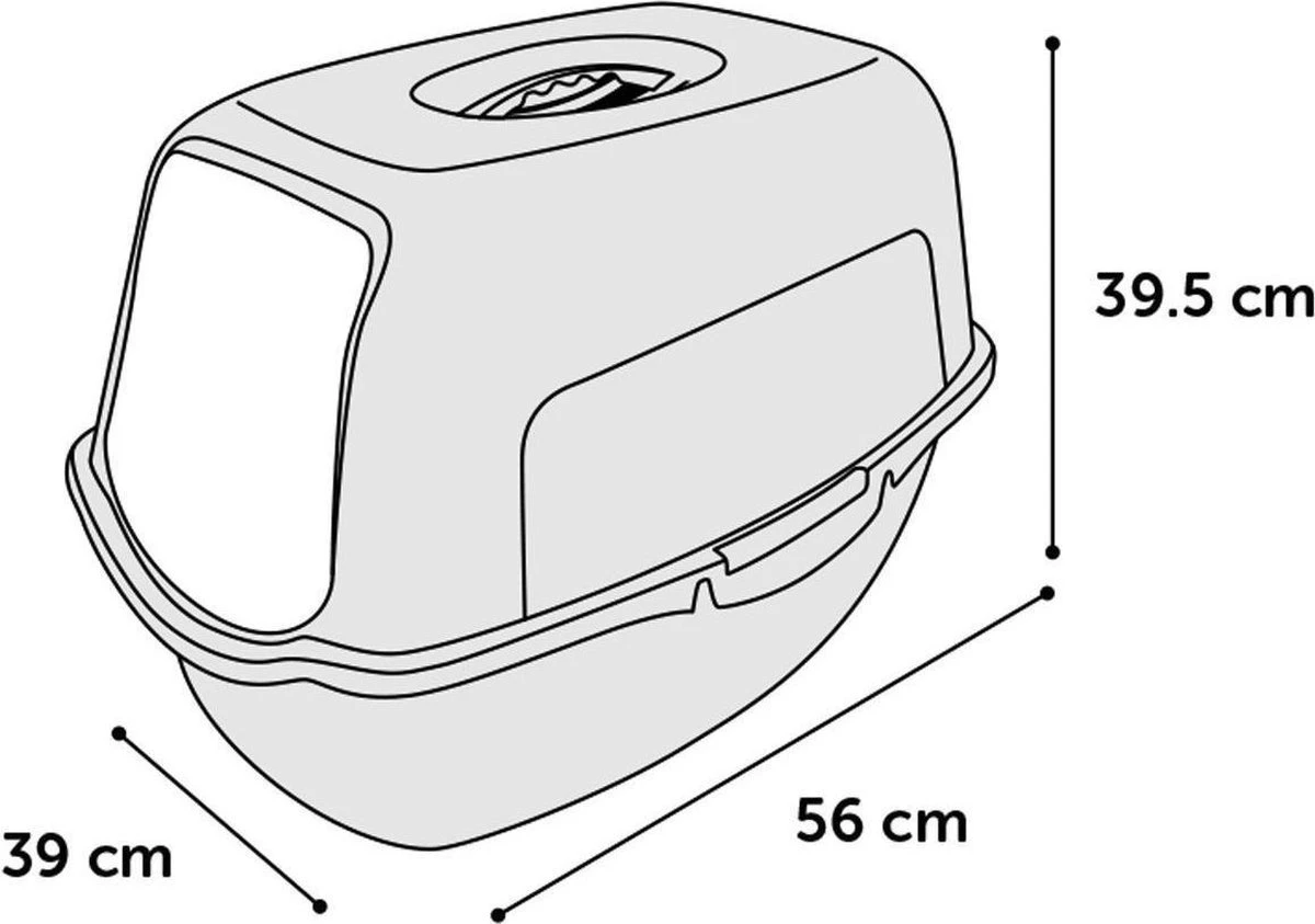 Flamingo - Kattenbak Lexie - Grijs - 39 X 56 X 39.5 Cm 3 Flamingo - Kattenbak Lexie - Grijs - 39 X 56 X 39.5 Cm - Afbeelding 3