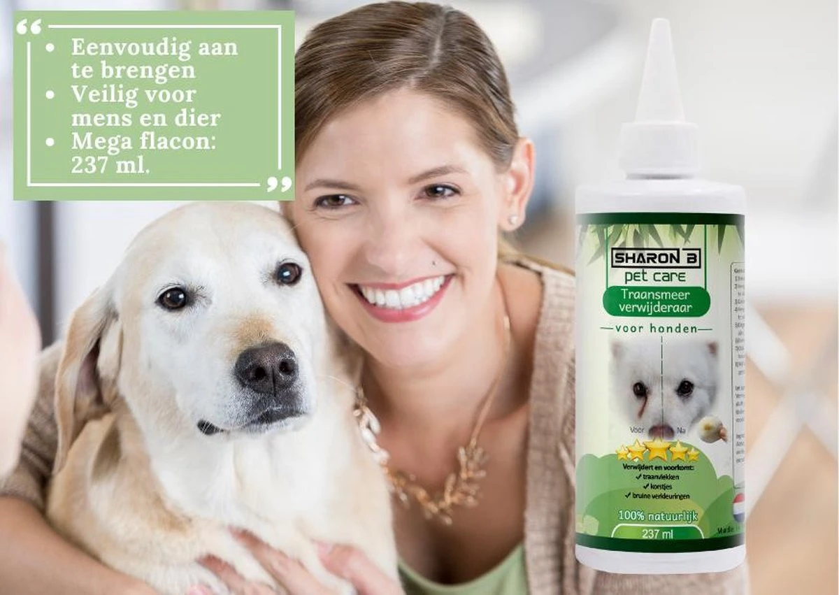 Traansmeer Verwijderaar Hond - Mega Fles - 237ml - Traanstreep Remover - Traansmeer Remover - Tegen Korstjes En Verkleuringen Bij Honden Met Lichte Vacht 5 Traansmeer Verwijderaar Hond - Mega Fles - 237ml - Traanstreep Remover - Traansmeer Remover - Tegen Korstjes En Verkleuringen Bij Honden Met Lichte Vacht - Afbeelding 5