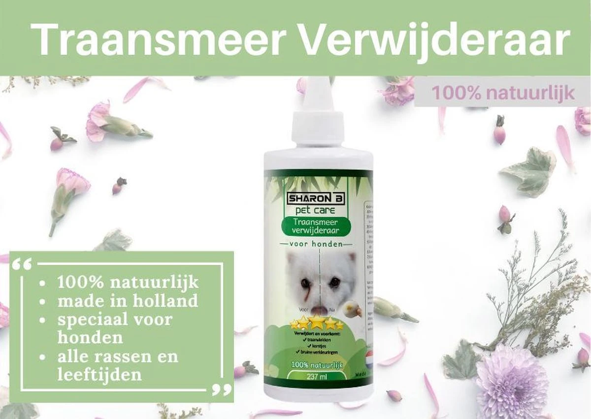 Traansmeer Verwijderaar Hond - Mega Fles - 237ml - Traanstreep Remover - Traansmeer Remover - Tegen Korstjes En Verkleuringen Bij Honden Met Lichte Vacht 6 Traansmeer Verwijderaar Hond - Mega Fles - 237ml - Traanstreep Remover - Traansmeer Remover - Tegen Korstjes En Verkleuringen Bij Honden Met Lichte Vacht - Afbeelding 6
