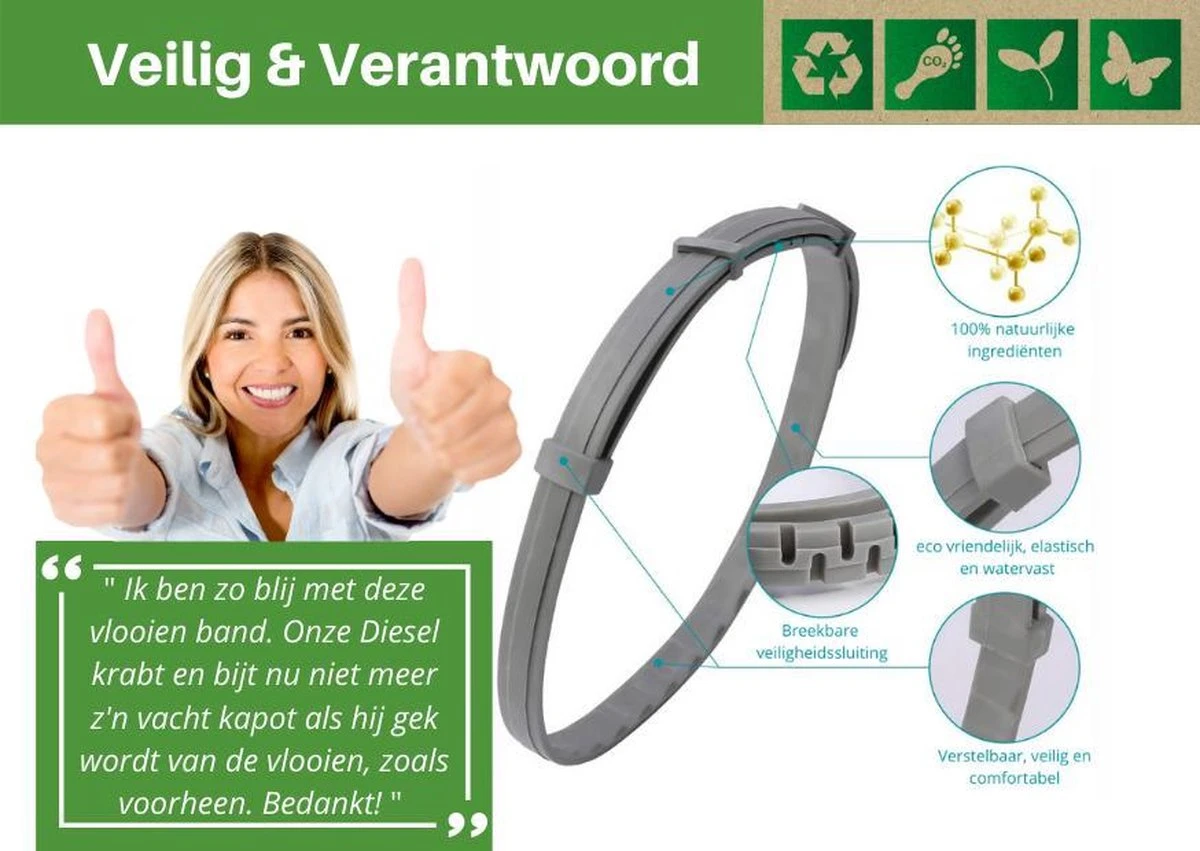 Vlooienband Voor Honden - Paars - 100% Natuurlijk - Vlooien En Teken - Geschikt Voor Alle Honden - Anti Allergie - Zonder Pesticiden 3 Vlooienband Voor Honden - Paars - 100% Natuurlijk - Vlooien En Teken - Geschikt Voor Alle Honden - Anti Allergie - Zonder Pesticiden - Afbeelding 3