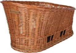 Basil Pasja Hondenfietsmand L - Achter - Riet - Inclusief MIK-adapterplaat - Large - 50 Cm - Bruin