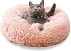 Topmast Fluffy Donut - Dierenmand - Donut Hondenmand - Roze - 50 Cm