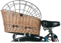 Flamingo Honden Fietsmand Wilgen - Bruin/Zwart - 55 X 35 X 44 Cm