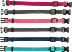 Trixie Puppy Halsband 17-25cm Set Fuchsia-legergroen-roze-donkergrijs-donkerblauw/turquoise 6st