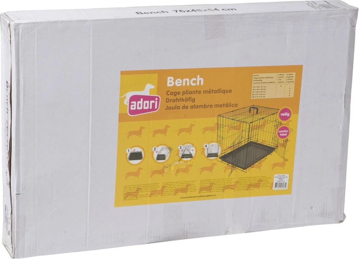 Adori Hondenbench - Zwart - M - 76 X 48 X 54 Cm 7 Adori Hondenbench - Zwart - M - 76 X 48 X 54 Cm - Afbeelding 7