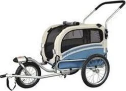 Topmast Hondenfietskar - Fietskar -Hondenaanhanger Medium Blauw + Joggerfunctie