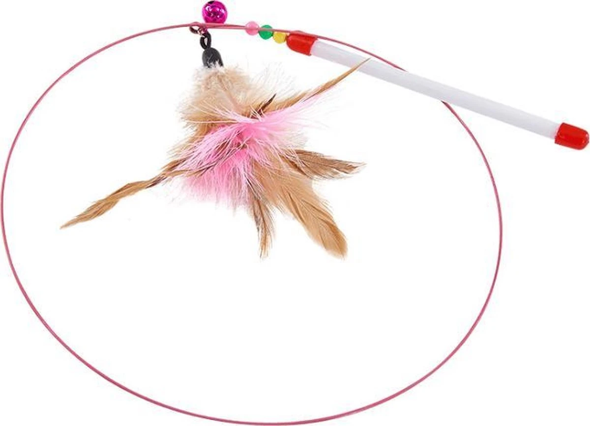 Kattenhengel - Speelgoedhengel - Hengel Met Veer - Belletje - Dieren Speelgoed - Kattenspeelgoed 2 Kattenhengel - Speelgoedhengel - Hengel Met Veer - Belletje - Dieren Speelgoed - Kattenspeelgoed - Afbeelding 2