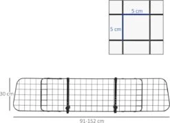 Zenzee - Hondenrek Auto - Hondenrek - Autorek Hond - Bagagerek - Verstelbaar- B91-145cm/H30 Cm- Zwart -Huisdierbenodigdheden 1200x870 1