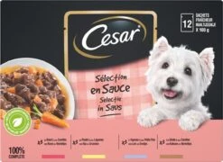 Cesar Selectie In Saus Maaltijdzakjes Honden Natvoer - Vlees En Groenten In Saus - 48 X 100 Gr -Huisdierbenodigdheden 1200x875 1