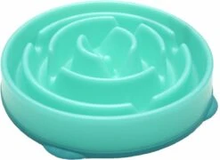Outward Hound Slo Bowl Fun Feeder Voerbak - Anti Schrok Voerbak - Voerbak Slo-Bowl Mini Drop Teal Lichtblauw - 22X22X5 CM -Huisdierbenodigdheden 1200x876 1