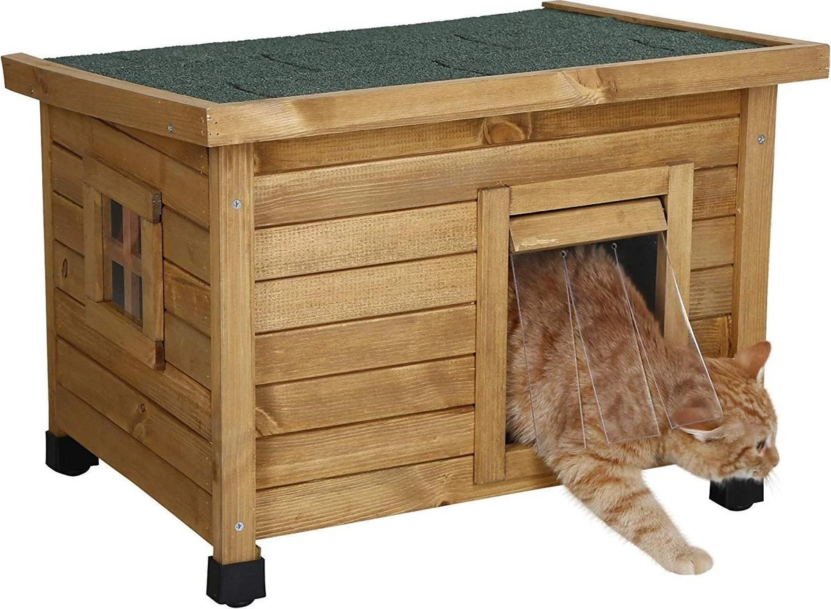 Merkloos Rexa® Kattenhuisje Van Dennenhout 57x45x43cm | Kattenmand Voor Buiten Of In Huis | Beschermt Kat Tegen Kou En Geeft Veilig Gevoel | Makkelijke Ingang | Hoogwaardig Hout | Kattenbak | Katten Huis 2 Merkloos Rexa® Kattenhuisje Van Dennenhout 57x45x43cm | Kattenmand Voor Buiten Of In Huis | Beschermt Kat Tegen Kou En Geeft Veilig Gevoel | Makkelijke Ingang | Hoogwaardig Hout | Kattenbak | Katten Huis - Afbeelding 2