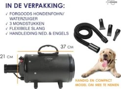 Forgoods Professionele Hondenfohn - Waterblazer Voor Honden - Hondenfohn Met 4 Opzetstukken - 2800W Verstelbaar Vermogen - Roze -Huisdierbenodigdheden 1200x890