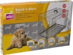 Adori Draadkooi Bench 2 Deurs De Luxe - Verzinkt - M: 92 X 57 X 64 Cm -Huisdierbenodigdheden 1200x892 1