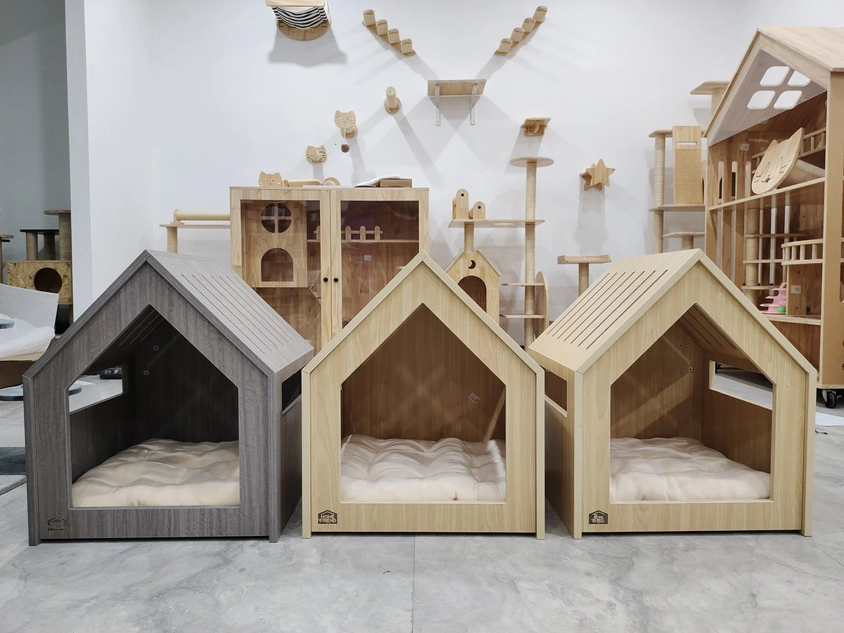 Hondenbench Van Hout - Inclusief Foam Hondenbed - M - Antraciet - 49x49x59cm 6 Hondenbench Van Hout - Inclusief Foam Hondenbed - M - Antraciet - 49x49x59cm - Afbeelding 6