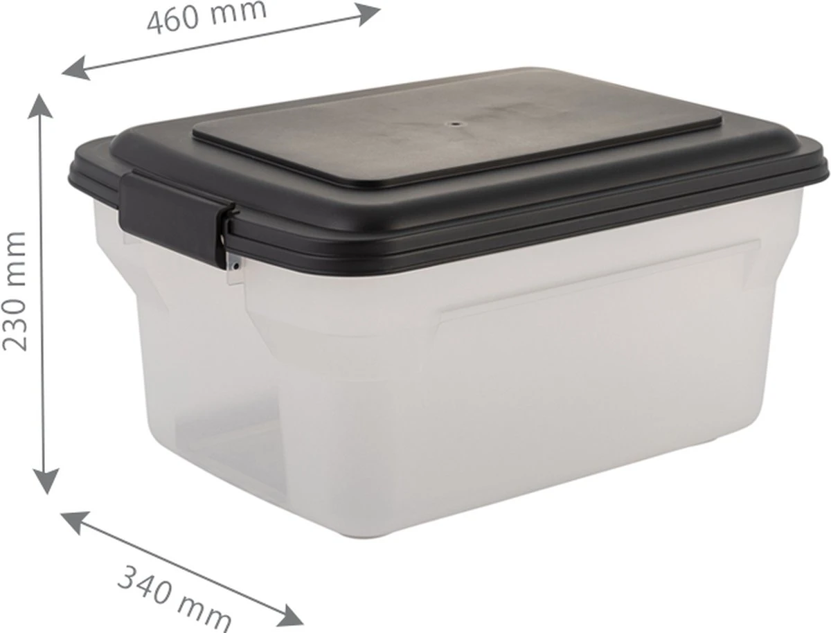 Iris Ohyama Air Tight Food Container Set Van 2 - ATS-C - Kunststof - 20 En 45 Liter - Transparant/Grijs - Met Schepje 6 Iris Ohyama Air Tight Food Container Set Van 2 - ATS-C - Kunststof - 20 En 45 Liter - Transparant/Grijs - Met Schepje - Afbeelding 6