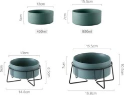 GIZMO 2x Voerbak Kat - 400 Ml - Groen - Keramische Drink- & Voerbakken Met Standaard - 13 Cm - 2 Stuks -Huisdierbenodigdheden 1200x917 12