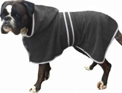 HOMELEVEL Hondenbadjas Van Zachte Badstof - Absorberende Hondenhanddoek Van Katoen Met Klittenband - Maat XL In Antraciet -Huisdierbenodigdheden 1200x920 5