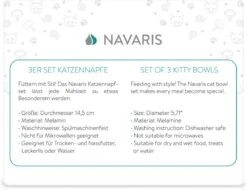 Navaris Voerbakjes Voor Katten - Set Van 3 Voer- En Waterbakken - Met Kattenkopjes Vorm - Antislip - Etensbakjes In Grijs, Wit En Zwart -Huisdierbenodigdheden 1200x921 15