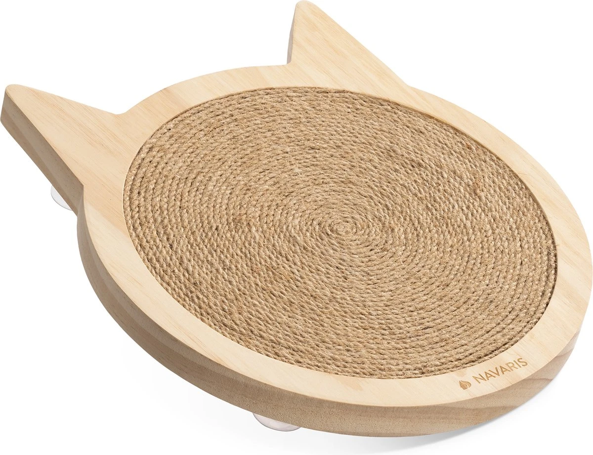 Navaris Houten Krabplank Voor Katten - Krabmat Van Hout En Sisal Voor Aan De Muur - In De Vorm Van Een Kattenkop - Te Bevestigen Met Zuignappen 6 Navaris Houten Krabplank Voor Katten - Krabmat Van Hout En Sisal Voor Aan De Muur - In De Vorm Van Een Kattenkop - Te Bevestigen Met Zuignappen - Afbeelding 6