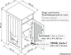WONDERMAKE® Grote Kattenkast Houten Voor Kattenbak Kattentoilet, XL-kattenbak Dressoir Kastje Met Schuiflade, Designer Kattenhuis Met Kattenhol Kattenbakkast, Kasten Kast Voor Katten Binnen Hoog, 51 X 46 X 96 Cm, Wit 14 WONDERMAKE® Grote Kattenkast Houten Voor Kattenbak Kattentoilet, XL-kattenbak Dressoir Kastje Met Schuiflade, Designer Kattenhuis Met Kattenhol Kattenbakkast, Kasten Kast Voor Katten Binnen Hoog, 51 X 46 X 96 Cm, Wit -Huisdierbenodigdheden 1200x923 10