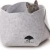 Djambo Grijs Kattenmand Vilt Met 1 Zacht Kussen - Elegant En Praktisch Kattenbed - Comfortabel En Origineel Design