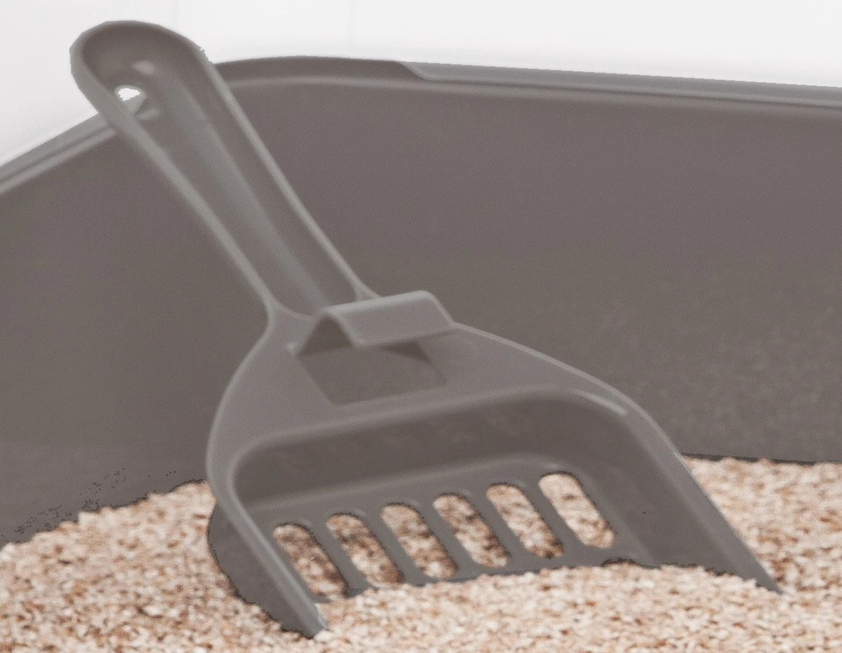 Iris Ohyama Kattenbak Open CLH-12 - Kunststof - Taupe/Wit - Met Schepje 5 Iris Ohyama Kattenbak Open CLH-12 - Kunststof - Taupe/Wit - Met Schepje - Afbeelding 5