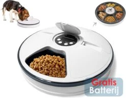 PetFriends Automatische Voerbak Voor Hond En Kat - Incl. Batterijen - Voerautomaat Met 6 Compartimenten - 24 Uurs Timer - Elektrische Voederbak