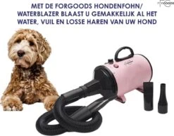 Forgoods Professionele Hondenfohn - Waterblazer Voor Honden - Hondenfohn Met 4 Opzetstukken - 2800W Verstelbaar Vermogen - Roze -Huisdierbenodigdheden 1200x942