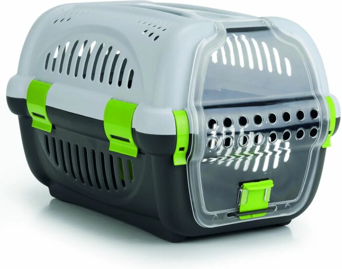 Beeztees Rhino - Reismand - Grijs/Groen - 51x34,5x33 Cm 1 Beeztees Rhino - Reismand - Grijs/Groen - 51x34,5x33 Cm