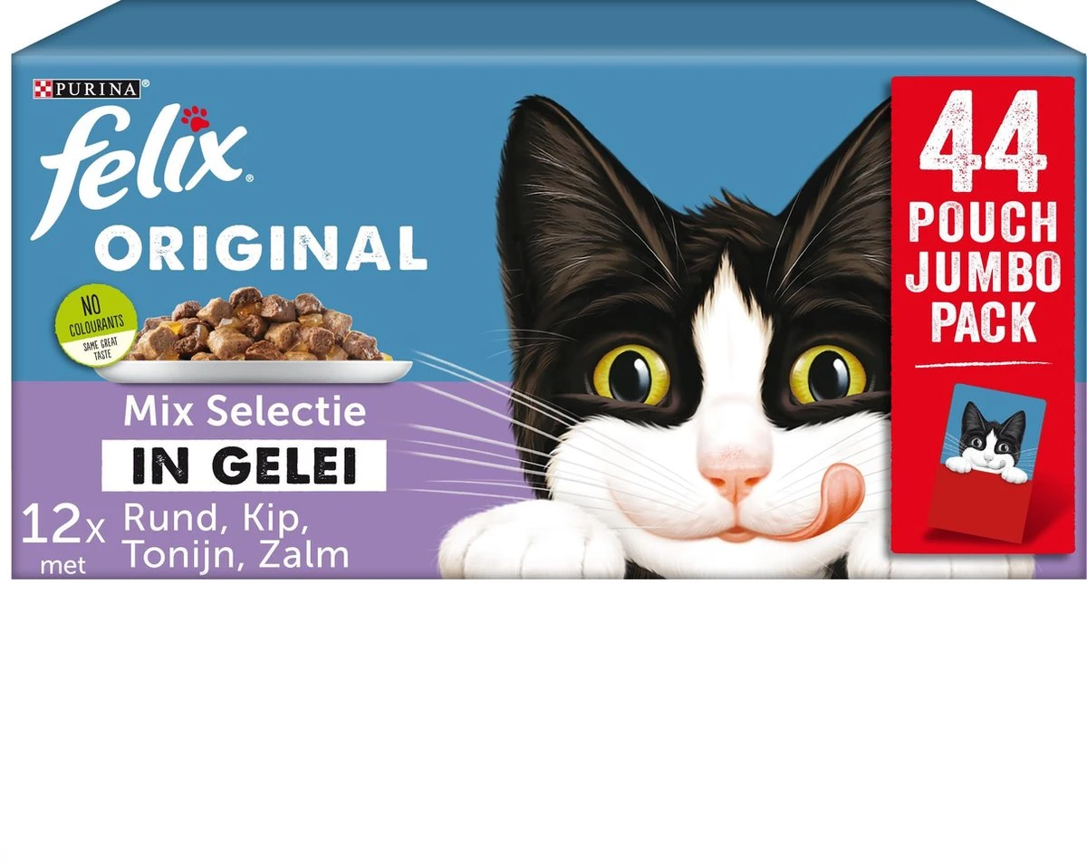 Felix Original Mix Selectie In Gelei - Katten Natvoer - 44 X 85g 1 Felix Original Mix Selectie In Gelei - Katten Natvoer - 44 X 85g
