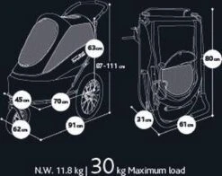 InnoPet Sporty Dog Trailer Deluxe - Hondenfietskar - Zwart/Zilvergrijs - 71x44x63cm -Huisdierbenodigdheden 1200x954 5