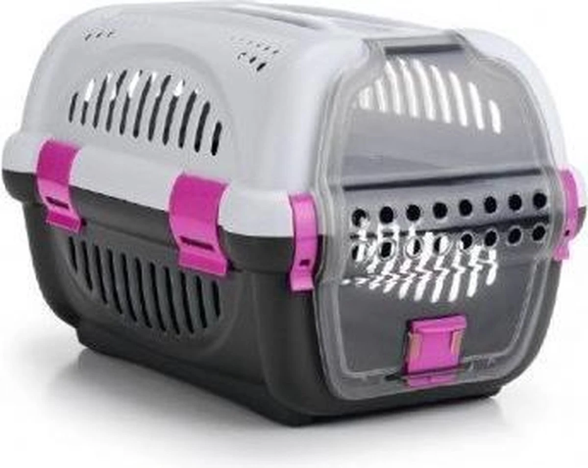 Beeztees Rhino - Reismand - Grijs/Roze - 51x34,5x33 Cm 2 Beeztees Rhino - Reismand - Grijs/Roze - 51x34,5x33 Cm - Afbeelding 2