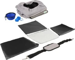 Petspace - Huisdieren Fietstas - Honden Fietsmand - Stuurtas Fiets - Fietsmand Voor Honden - Hondenfietsmand Voorop - Grijs -Huisdierbenodigdheden 1200x959