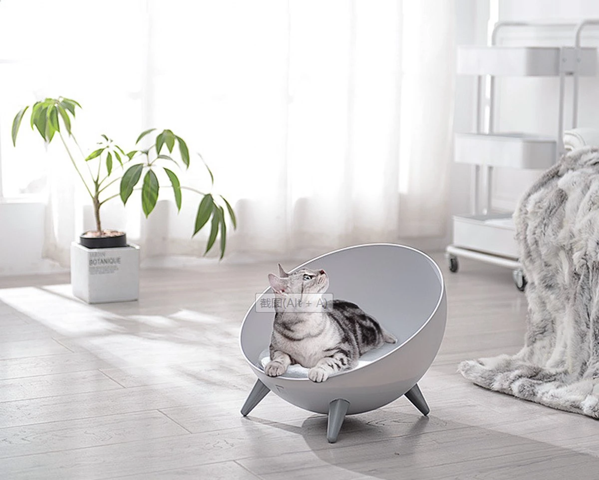 Cats&Co Hemisferische Designer Kattenstoel Kunststof Wit 3 Cats&Co Hemisferische Designer Kattenstoel Kunststof Wit - Afbeelding 3