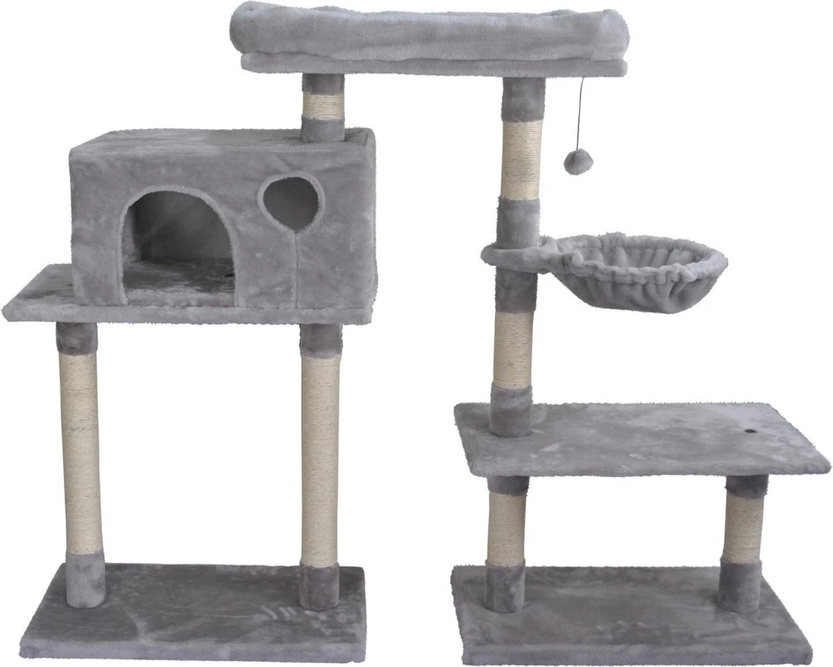 Adori Krabpaal Kingsley 3 In 1 - Krabpaal - 70x60x112 Cm Grijs 1 Adori Krabpaal Kingsley 3 In 1 - Krabpaal - 70x60x112 Cm Grijs
