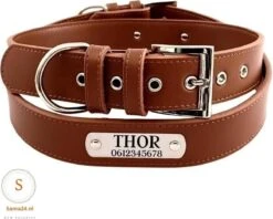 Honden Halsband Met Naam En Telefoonnummer - Leer 100% - Hondenhalsband Met ID TAG - Maat M -Huisdierbenodigdheden 1200x964 3