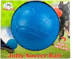 Jolly Pets Jolly Soccer Ball – Hondenspeelgoed – Apporteerspeelgoed– Jollyflex Stevig Kunststof – Drijvend Hondenspeeltje – Ø15cm – Licht Blauw -Huisdierbenodigdheden 1200x979 6