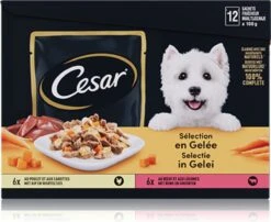 Cesar Selectie In Gelei Maaltijdzakjes Honden Natvoer - Vlees En Groenten In Gelei - 48 X 100g -Huisdierbenodigdheden 1200x982 2