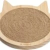 Navaris Houten Krabplank Voor Katten - Krabmat Van Hout En Sisal Voor Aan De Muur - In De Vorm Van Een Kattenkop - Te Bevestigen Met Zuignappen