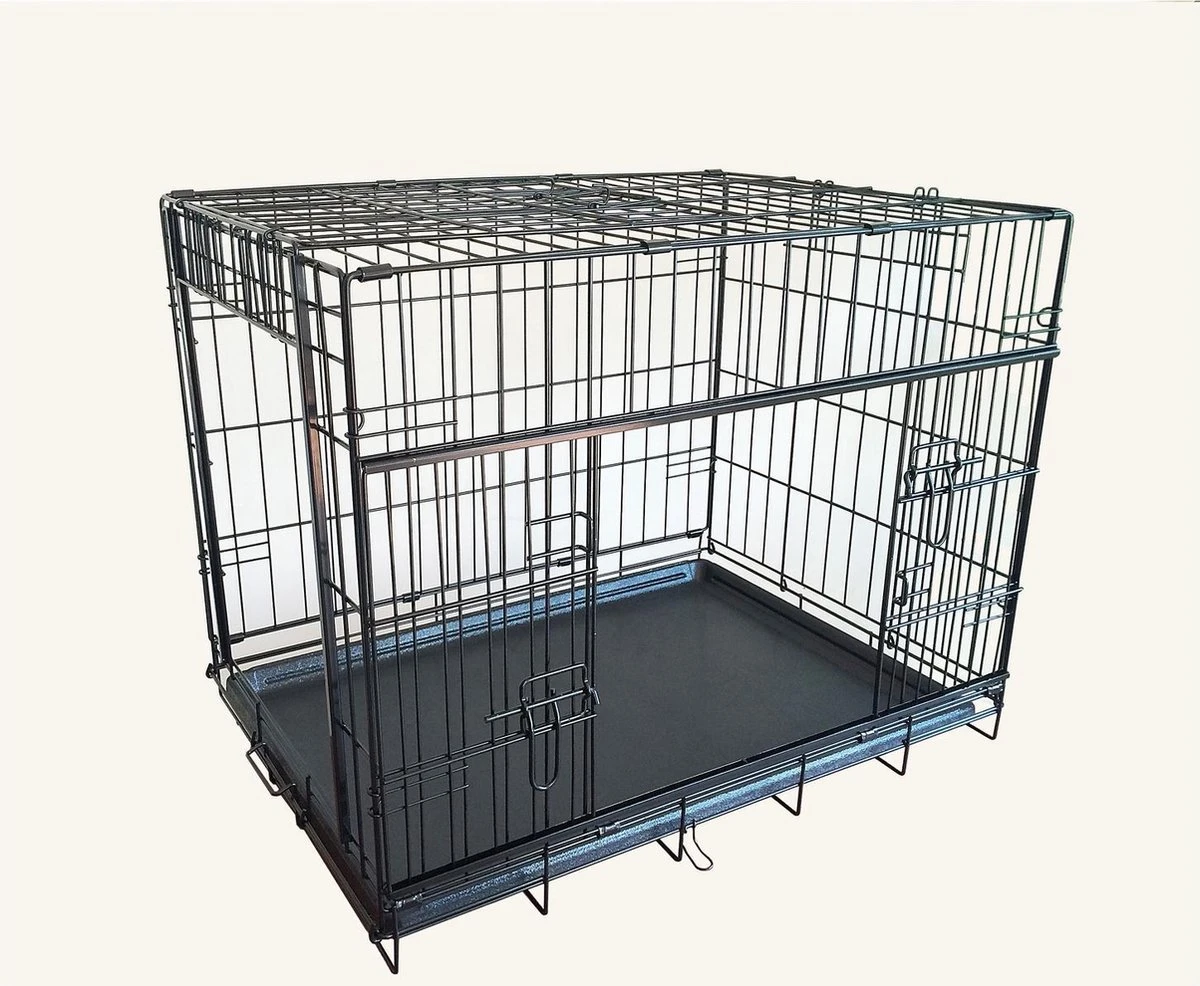 Adori Bench Met Schuifdeuren Zwart - Hondenbench - 107x71x79 Cm 5 Adori Bench Met Schuifdeuren Zwart - Hondenbench - 107x71x79 Cm - Afbeelding 5