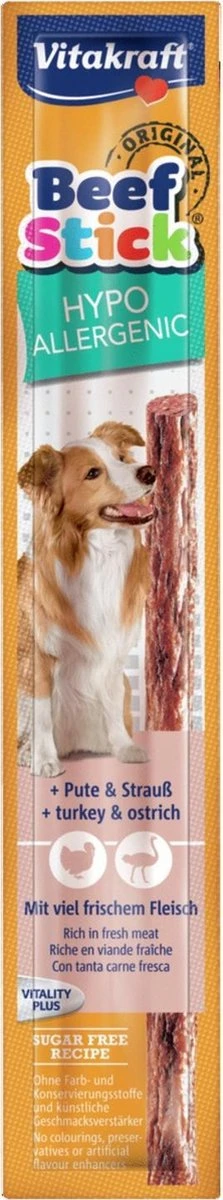 Vitakraft Beefstick Hypoallergenic - Kalkoen & Stuisvogel - Hondensnacks - 12 G 4 Vitakraft Beefstick Hypoallergenic - Kalkoen & Stuisvogel - Hondensnacks - 12 G - Afbeelding 4
