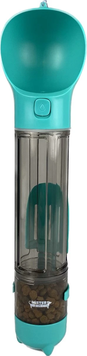 Mister Mill Drinkfles Hond - Honden Bidon - Waterfles - 500ML + 50ML Voeropslag + Poepzakjes Container 1 Mister Mill Drinkfles Hond - Honden Bidon - Waterfles - 500ML + 50ML Voeropslag + Poepzakjes Container