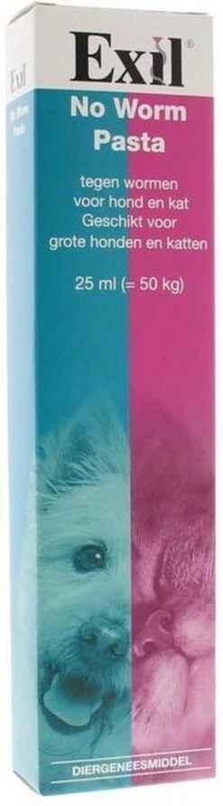 Exil No Worm Pasta - Hond En Kat - Ontworming - 25 Ml -Huisdierbenodigdheden 333x1200
